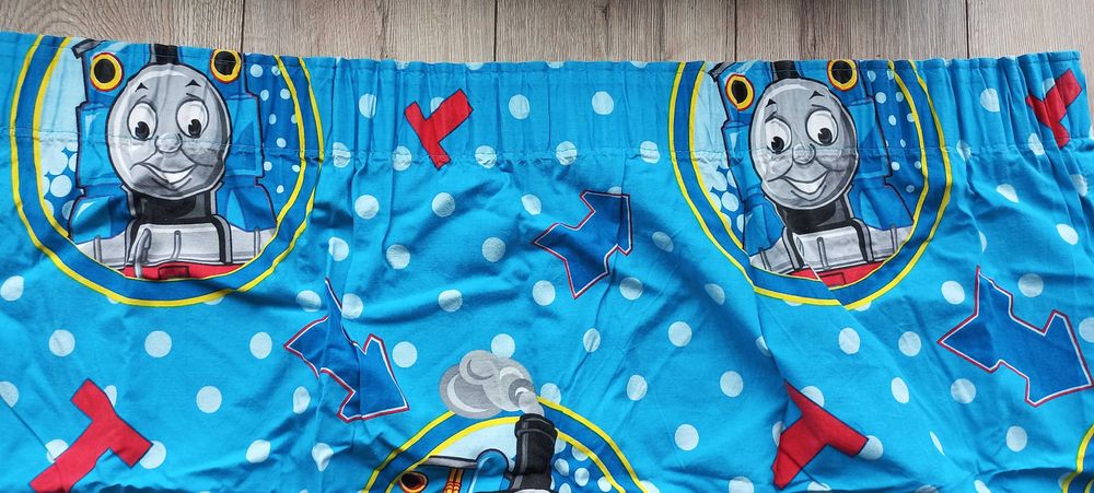 Niebieski zasłony zasłonki Tomek i przyjaciele 125x130cm