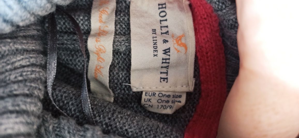 Sg Ponczo z golfem sweter oversize XXL