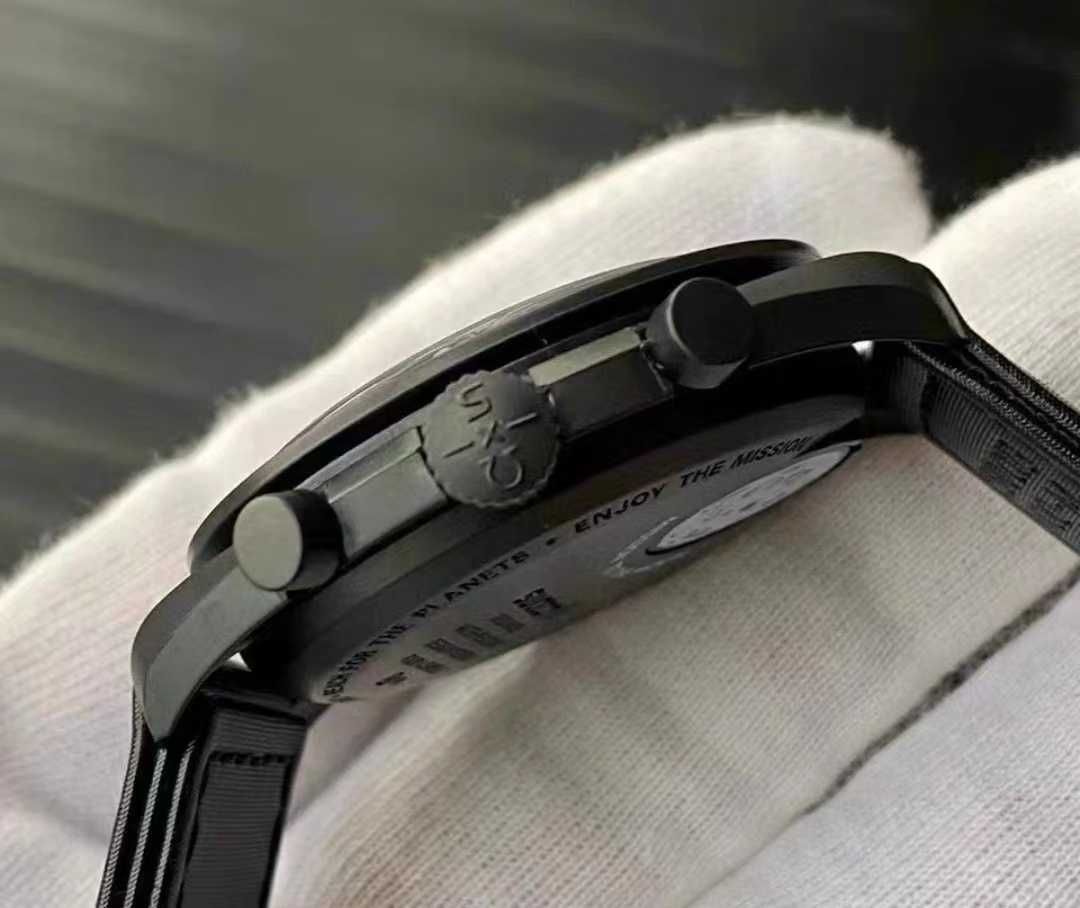 Swatch x Omega Bioceramic Moonswatch Mission To Moonphase Snoopy
Black