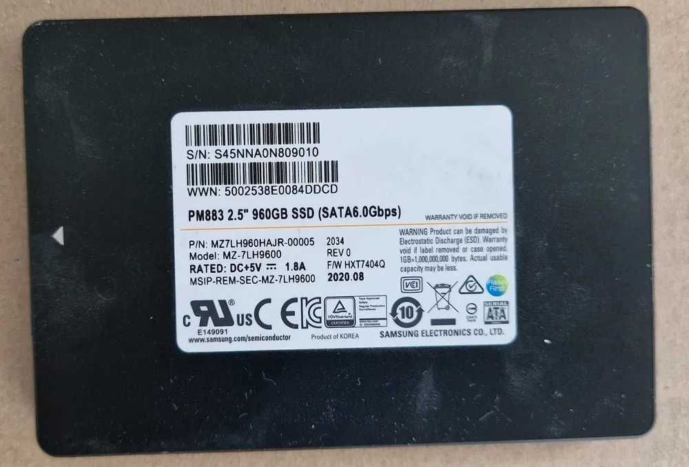 Dysk SSD Samsung PM883 960GB