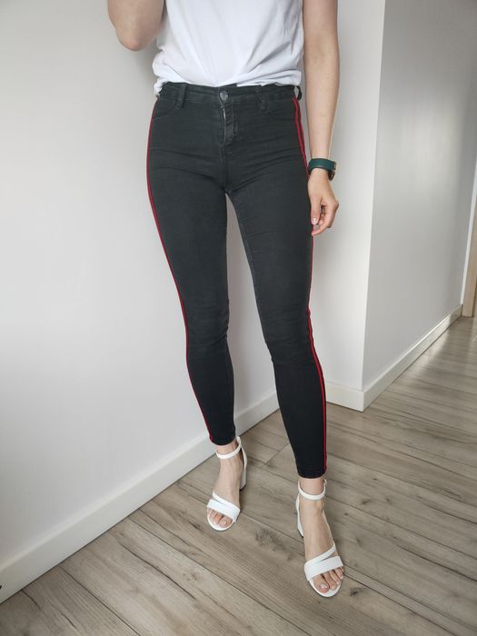 Spodnie rurki xs z lampasem