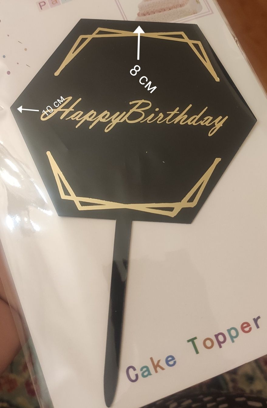 Топер для торта Happy Birthday