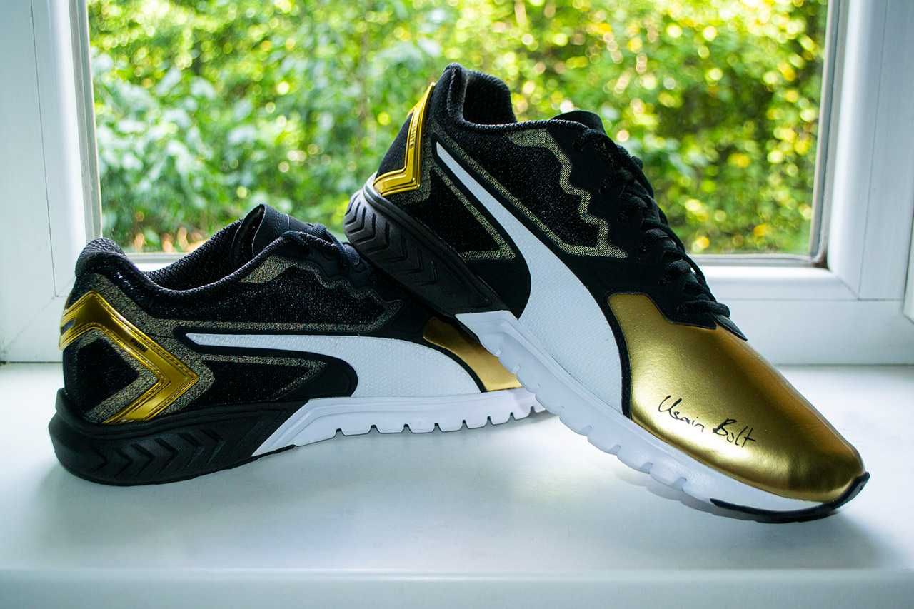 ‼️кросівки бігові Puma IGNITE usain bolt gb black/gold 44 р. оригінал