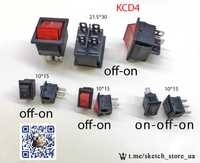 Клавишный выключатель, переключатель Off-On, ON-OFF-ON, KCD4