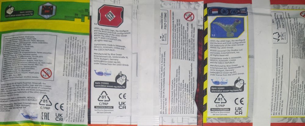 LEGO figurki Minecraft 662307 star wars 912503 jurasic park 122501