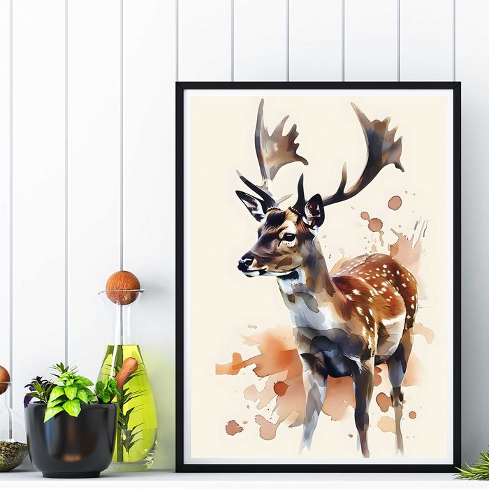 plakat akwarela zwierzę Daniel, kolorowy plakat do salonu Daniela