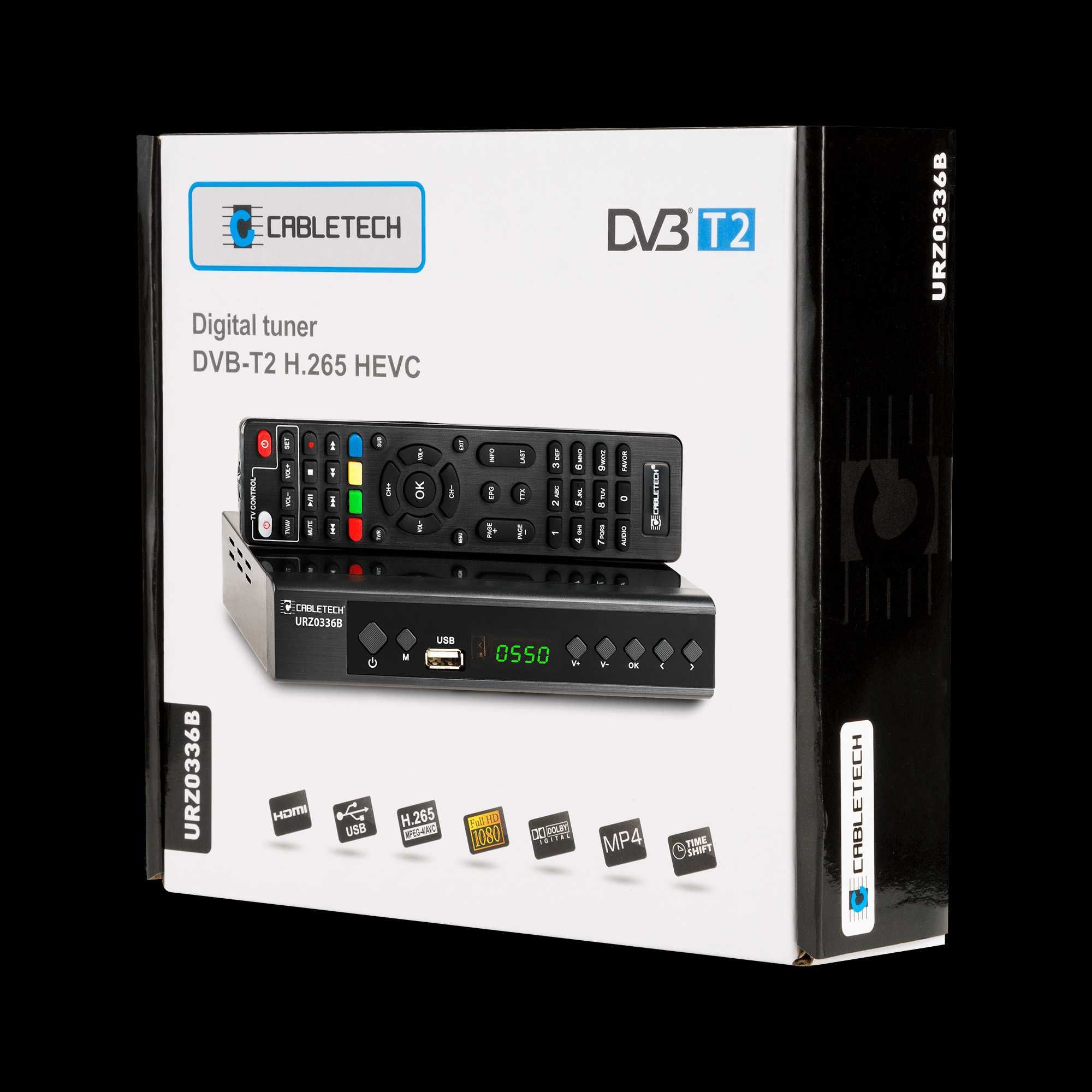 Tunery Dekodery DVB-T2 H.265 HEVC Kruger&Matz Cabletech + Kabel HDMI