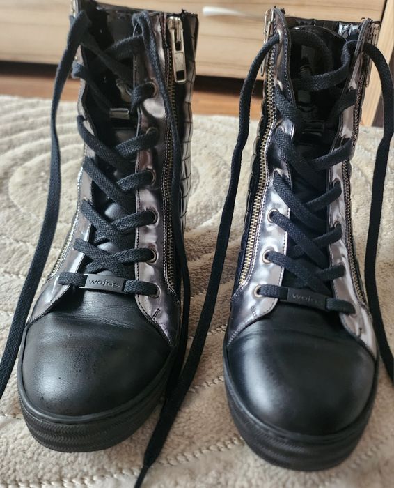 Botki damskie skórzane czarne Wojas rozmiar 40