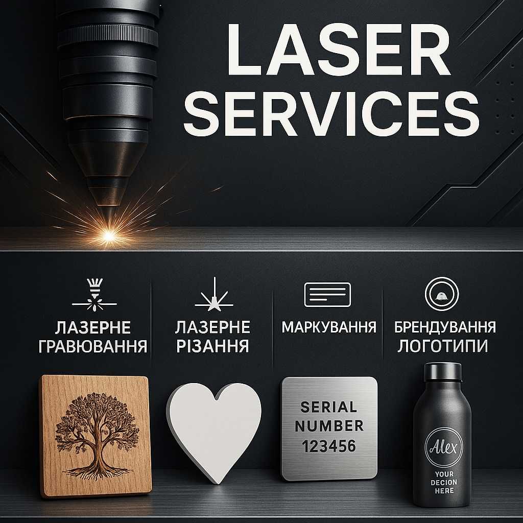 Лазерне гравіювання, Лазерна різка, Маркування, Брендування, Логотипи