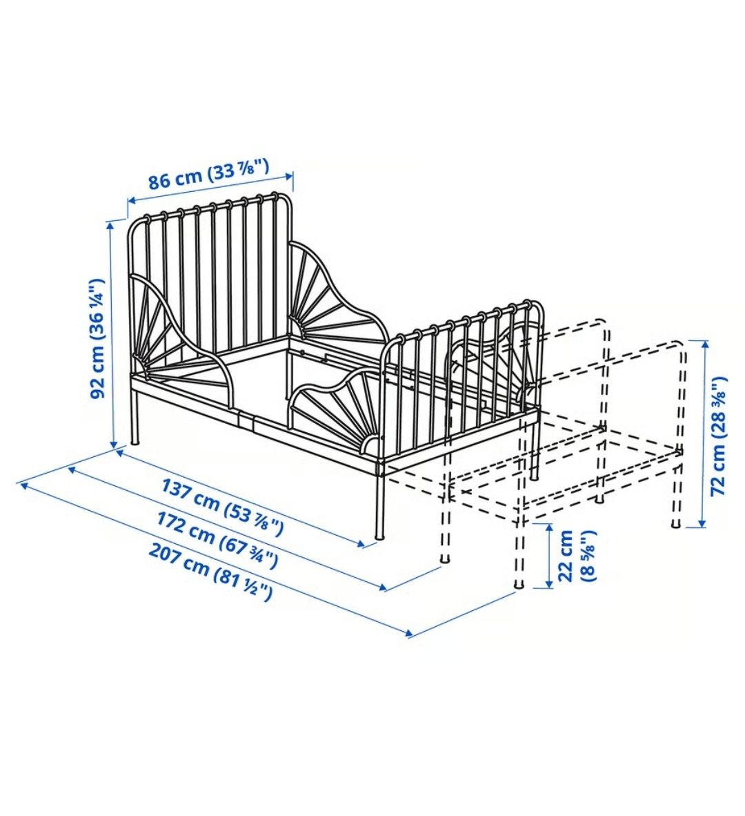 Łóżko Ikea MINNEN białe