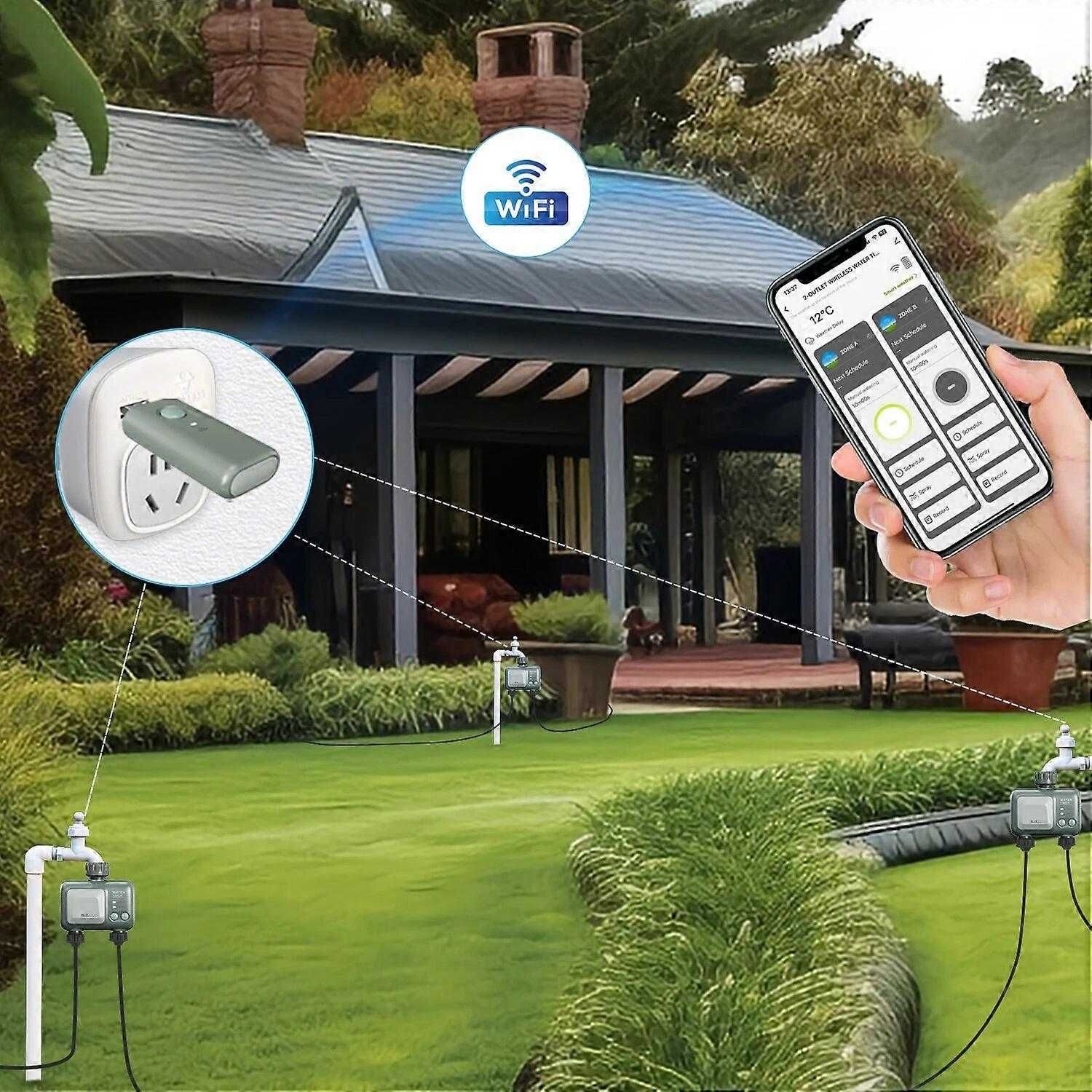 2-strefowy timer Wi-Fi do nawadniania inteligentne sterowanie ogrodem