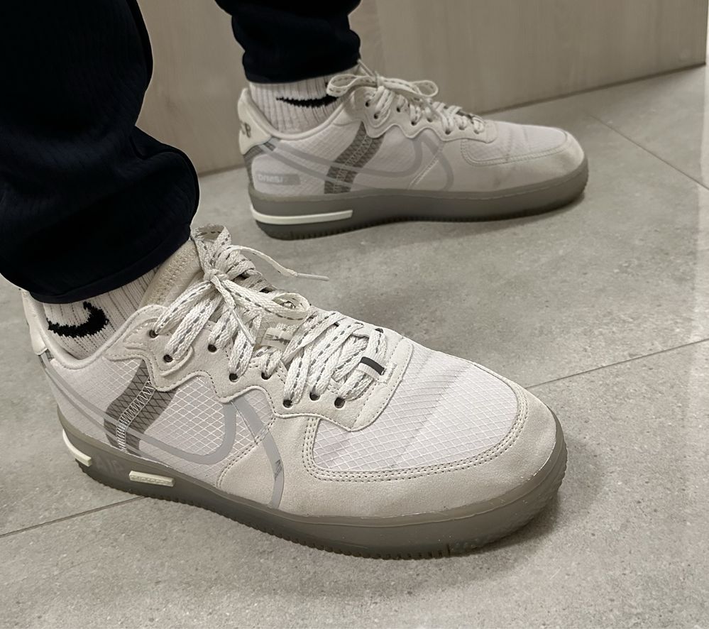 Air Force 1 React White Ice Light Bone