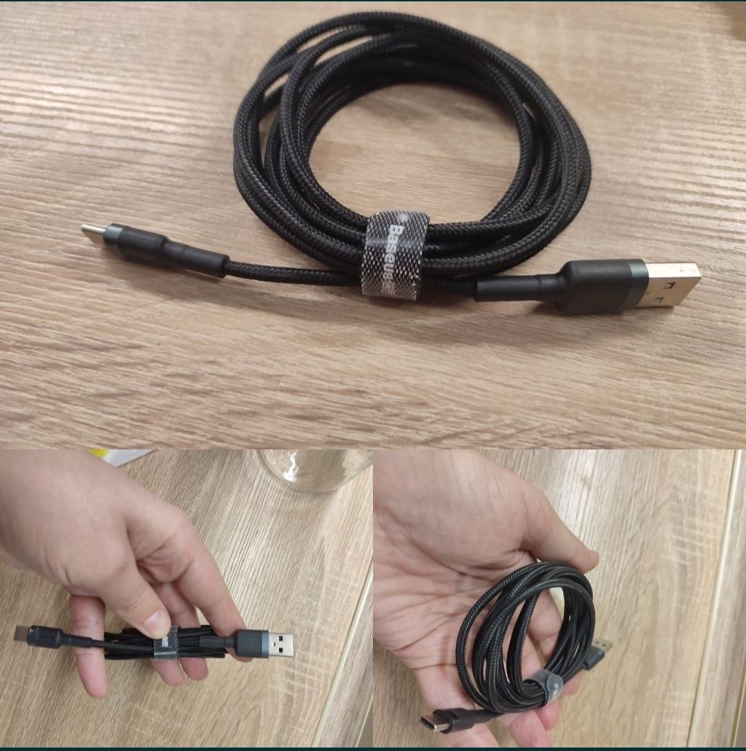 Кабелі для зарядки 1м-2м, tape c tape c, 60w, 100w, 200w