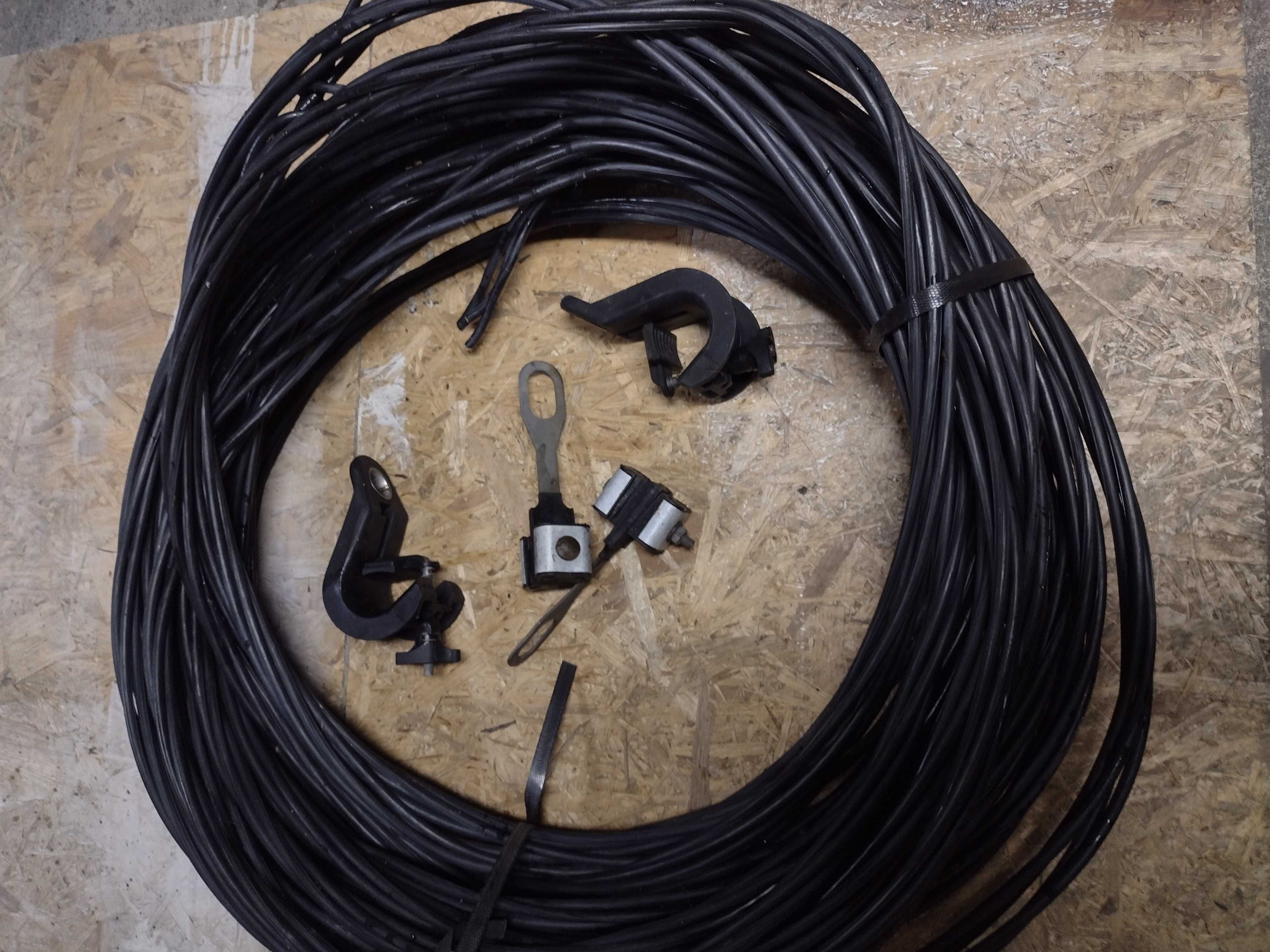 kabel napowietrzny warkocz 4x16 mm Alu i uchwyty