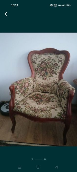 Komplet wypoczynkowy w stylu vintage Ludwik kanapa i dwa fotele