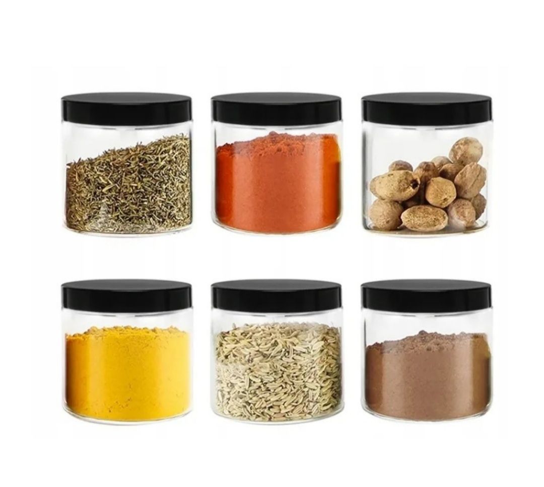 Pojemnik na przyprawy słoik 200 ml 12 sztuk plastikowy organizer kuche