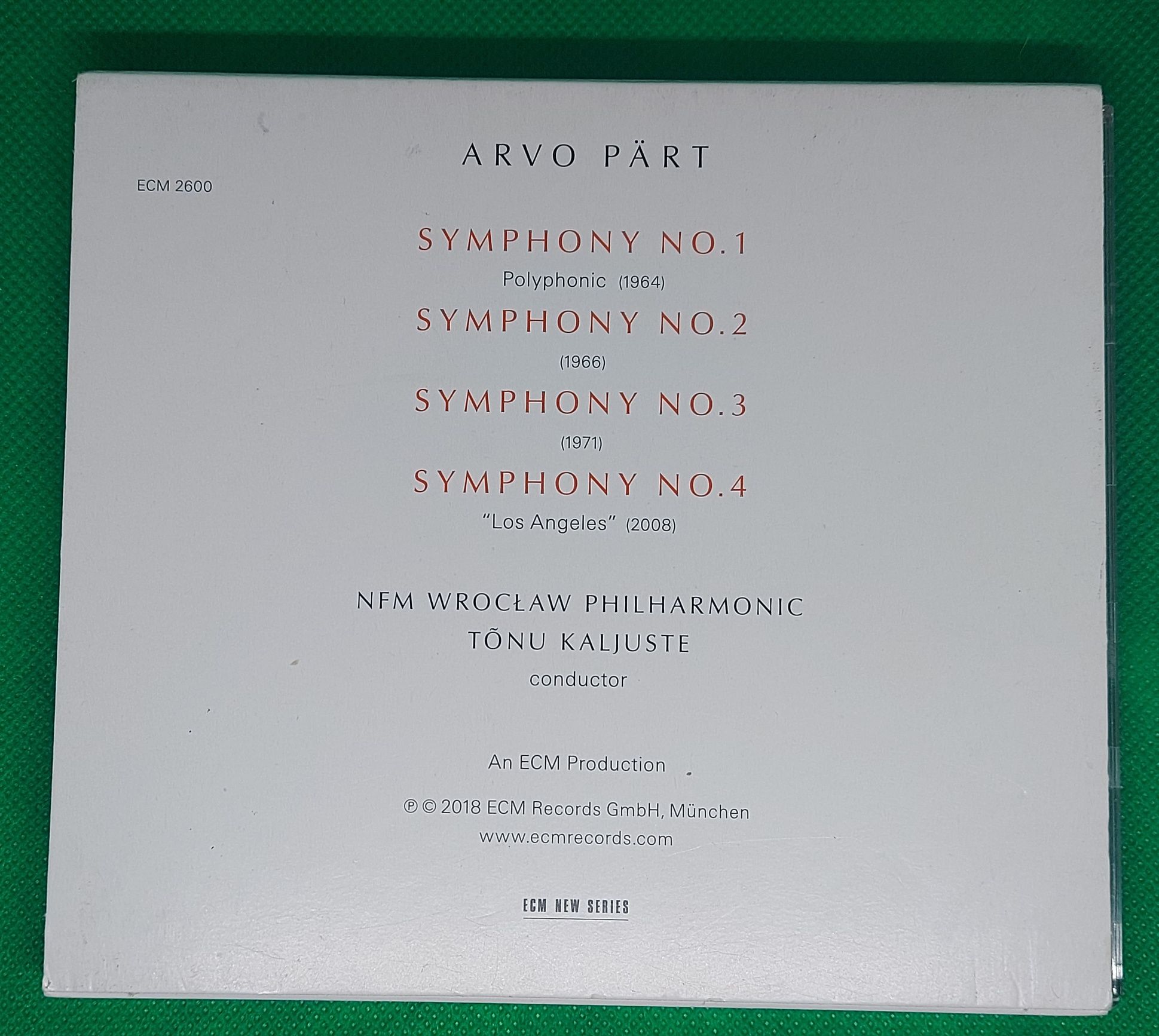 Arvo Part The Symphonies NMF Philharmonic Tonu Kaljuste 2018 ECM