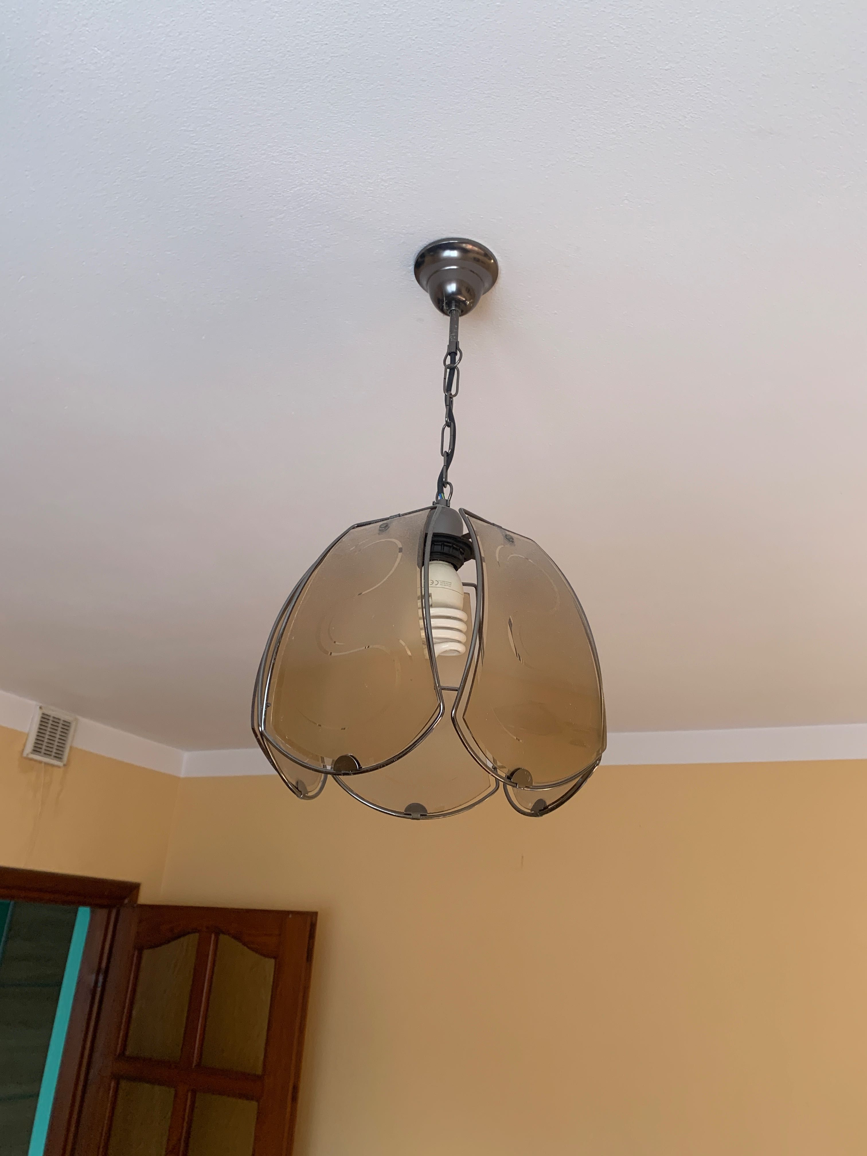 Żyrandol / lampa wisząca szklana / metalowa - HIT!