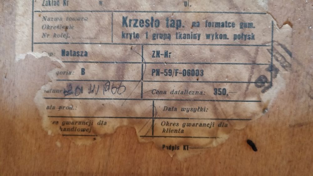 Krzesła Natasza 6 sztuk 1966 rok prl vintage retro, Chełmno nad Wisłą