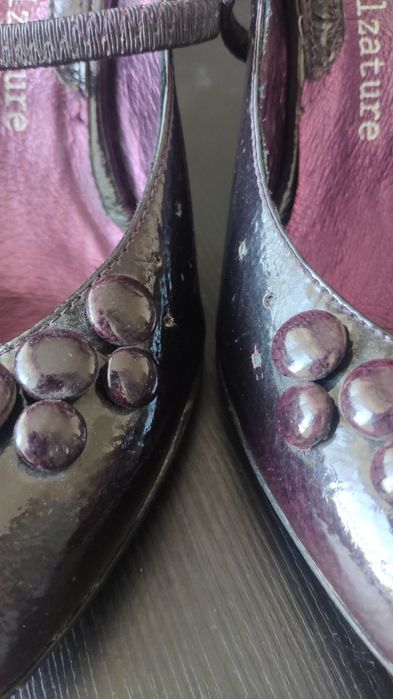 Eleganckie, fioletowe, włoskie szpilki rozmiar 36