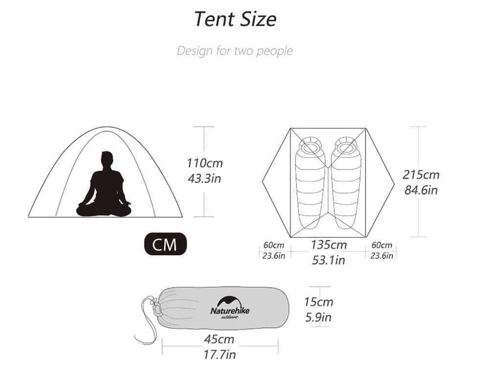 Палатка двомісна Naturehike Star River 2 нейлон (2,1 кг) - ОРИГІНАЛ