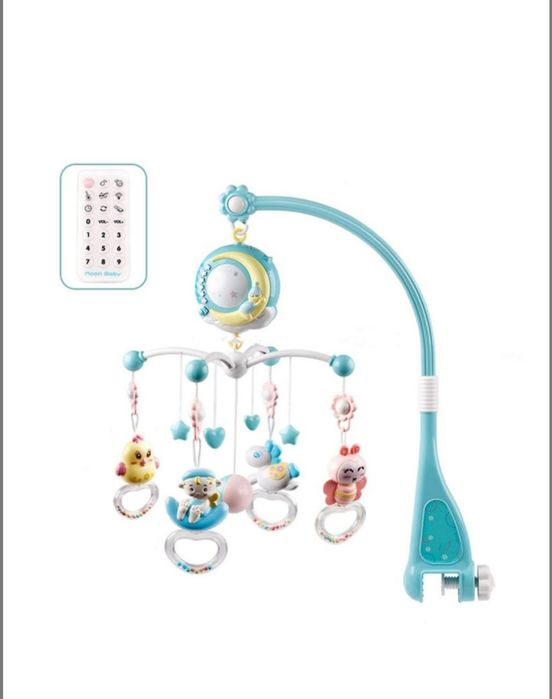 Музичний мобіль на ліжечко Baby Bell Moon 3 в 1 з нічником, проектором