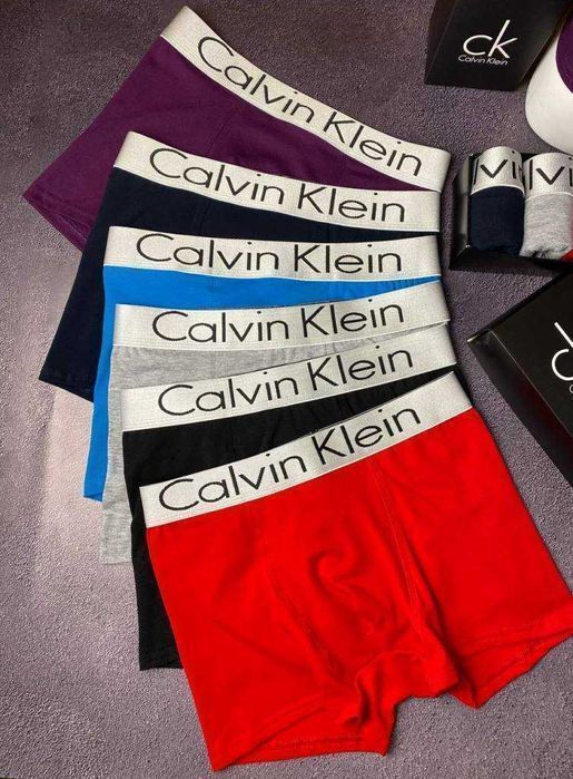 Труси CK Steel3 срібляста резинка. Чоловічі/мужские боксеры