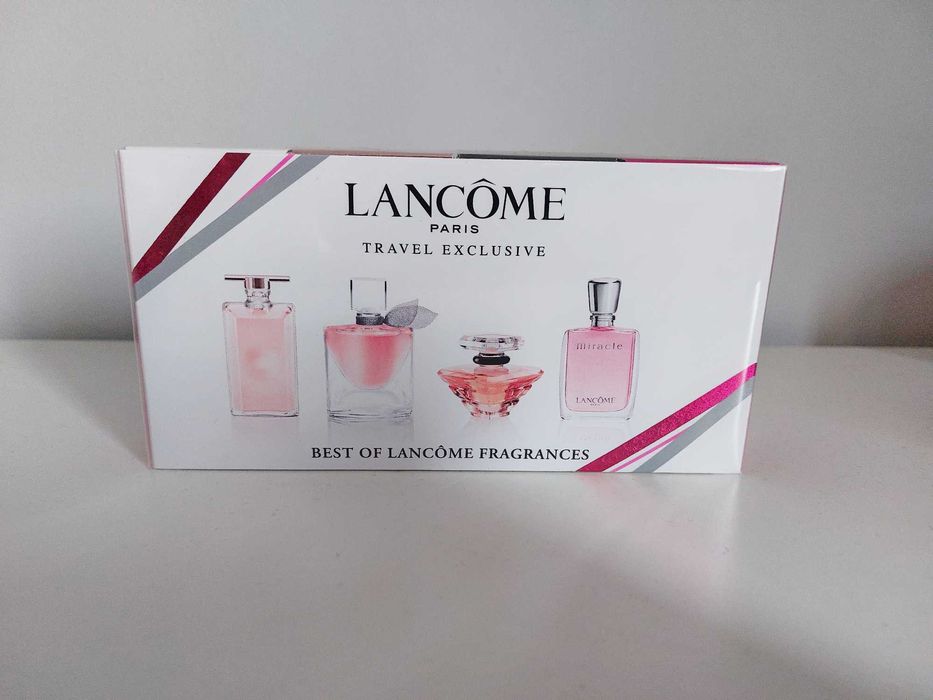 zestaw perfum Lancome w wersjach podróżnych, travel size, miniatury