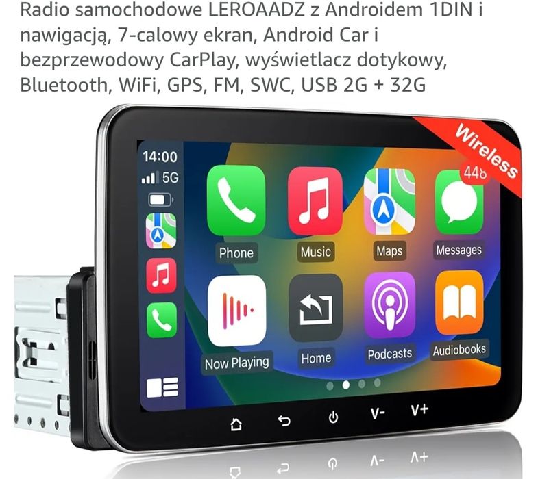 Radio 1din Car Play Gps Android Iphone