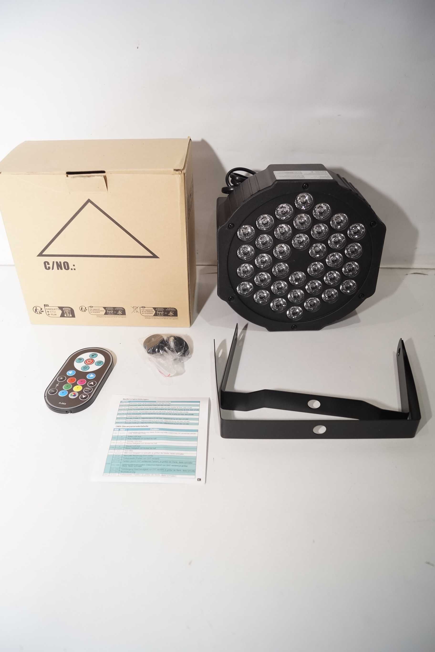 1409 Oświetlenie sceniczne LED 36 RGB reflektor ZQ01082 + pilot