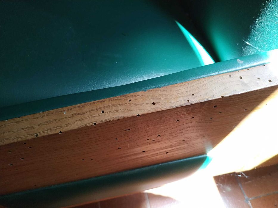 Sofá-cama Vintage, em napa verde