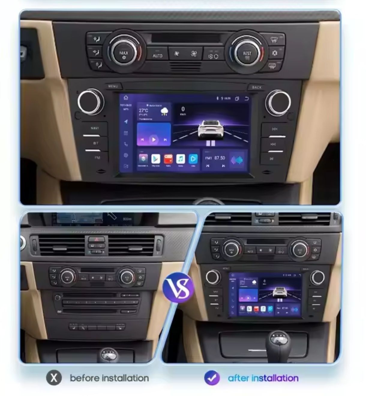 Radio nawigacja BMW E90 E91 ANDROID WIFI GPS Bluetooth