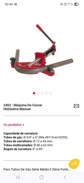 Máquina de curvar tubos hidráulica VIRAX