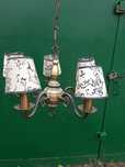 Lampa żyrandol mosiężny klosze art-abażur