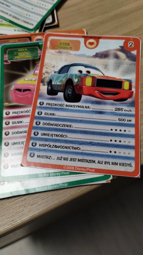 Karty kolekcjonerskie bajka Cars Auta.