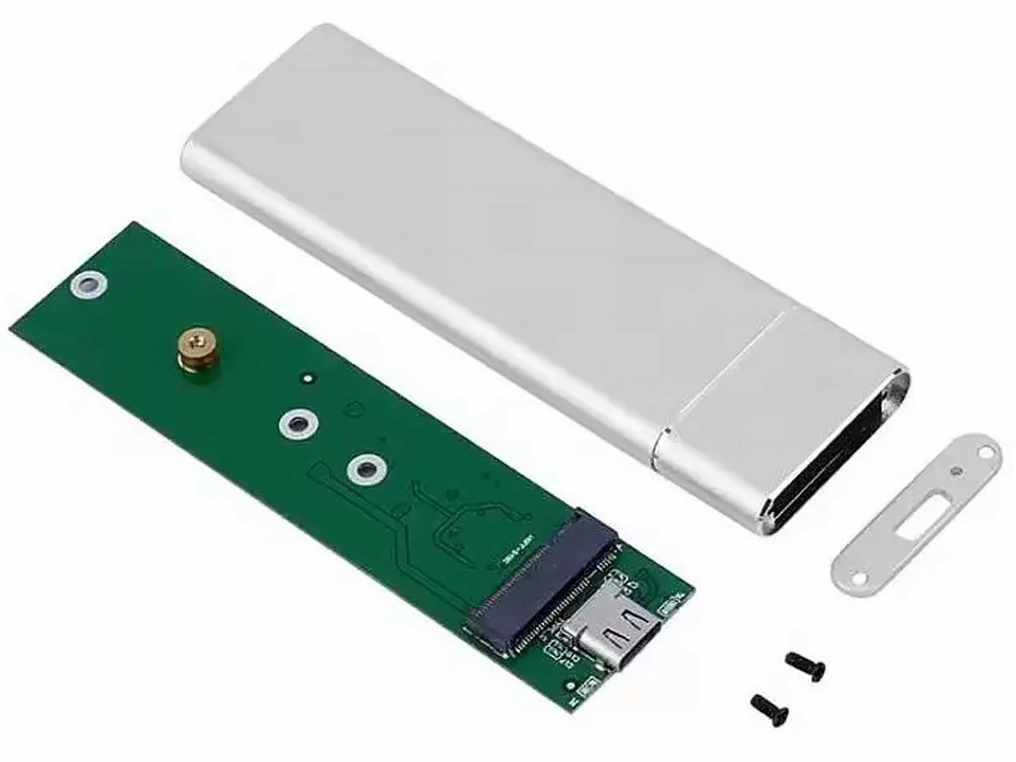 Кишеня для SSD T24 M.2 NGFF (Metal USB3.1 SATA 6Gbps Type-C)_Silver