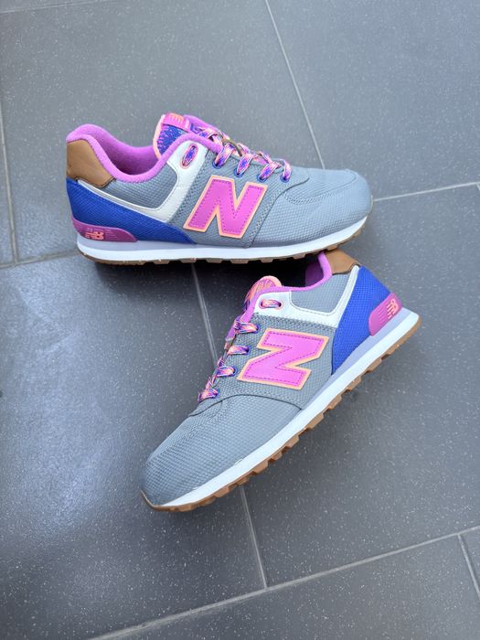 Жіночі кросівки New Balance 574 сіро-рожеві оригінал EU37 (9.5/10)