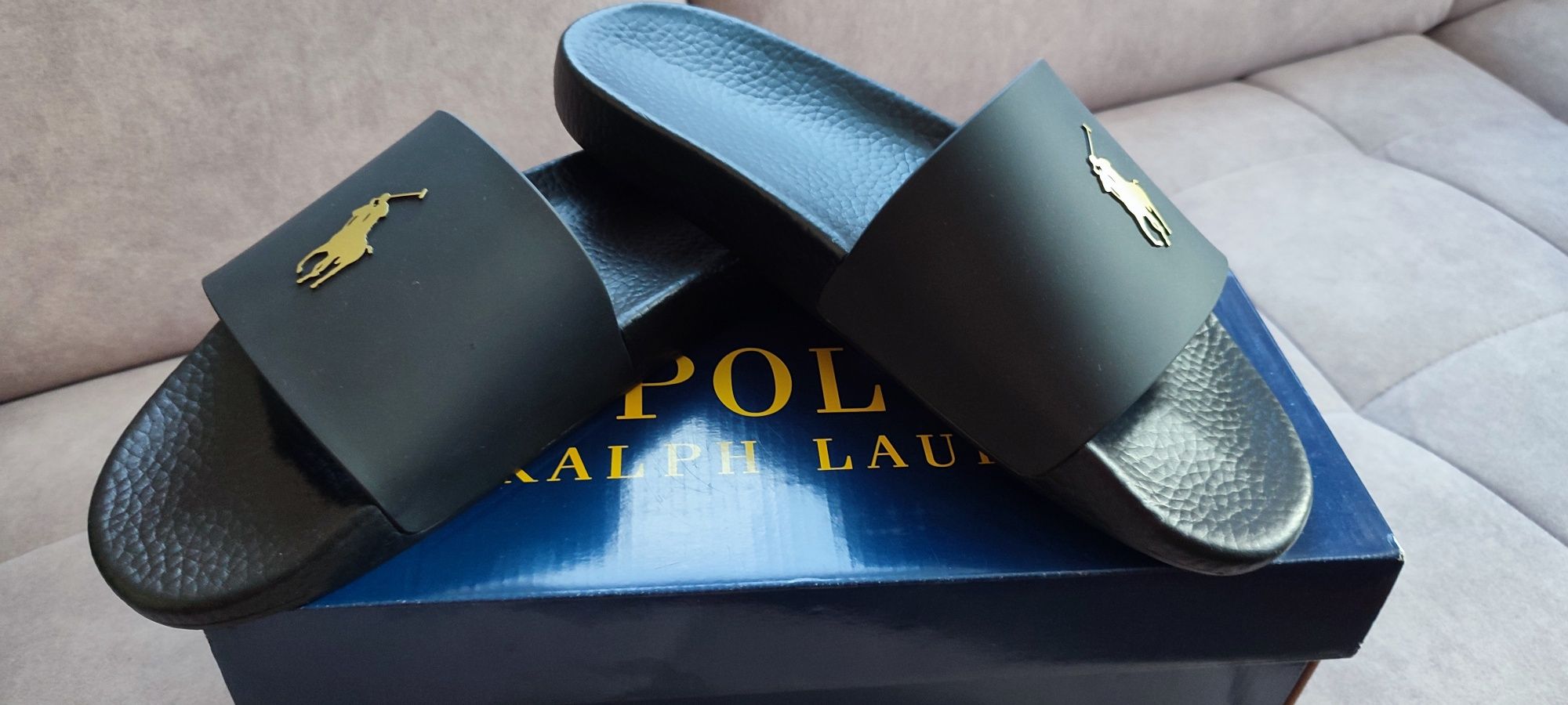 Klapki Ralph Lauren Signature Pony Slide r46