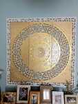 Mandala dourada e branca. 120x120cm.Entrega Setúbal e arredores.Nova!