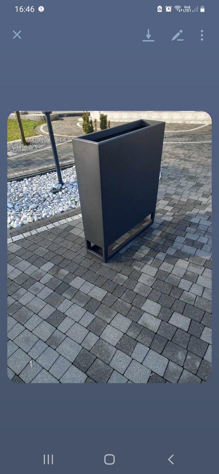 Donice metalowe malowane metodą  proszkową