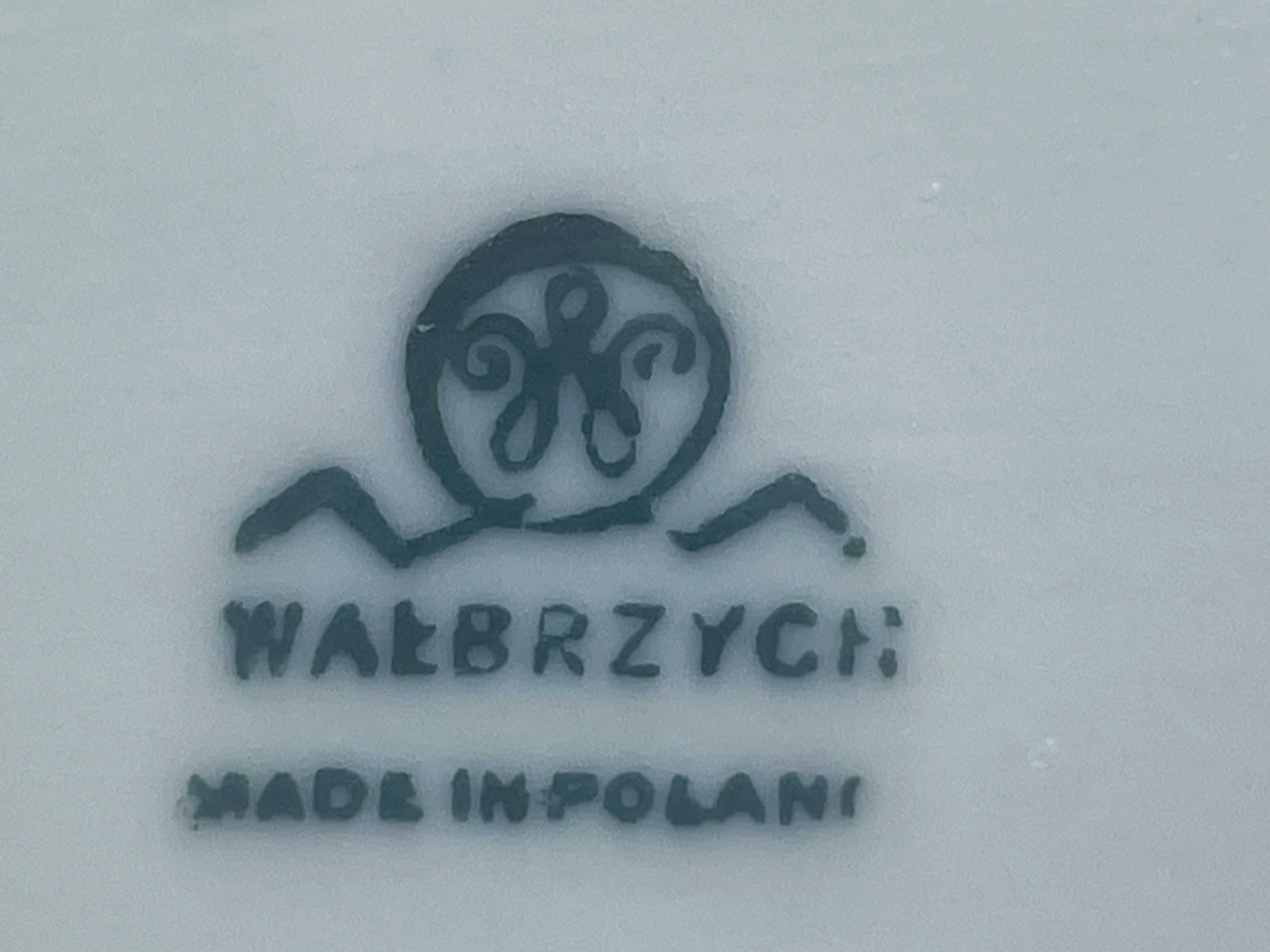 Półmiski Wałbrzych para 2 szt zdobione porcelana PRL 29 cm