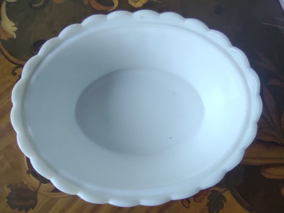 Szkło Ząbkowice kura biała 21cm kolekcja PRL