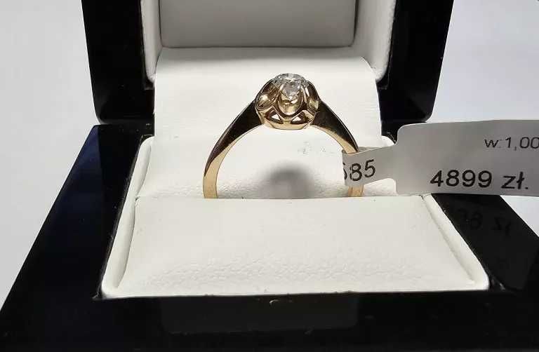 Złoty Pierścionek 583 2,85G BRYLANT 0,34CT R.16