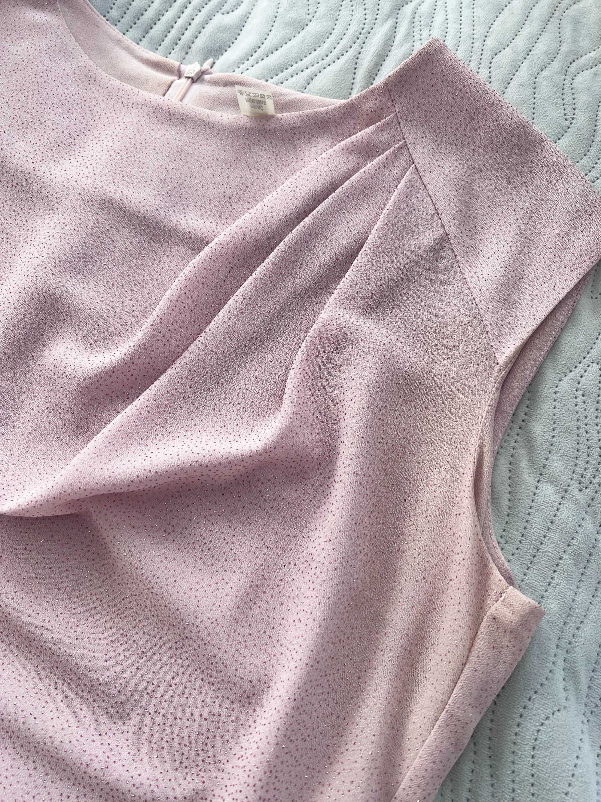 Różowa sukienka błyszcząca tunika XL XXL