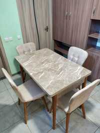 Стол со стульями обеденный раздвижной кухонный Обідній кухонний стіл