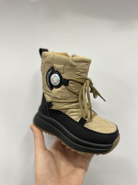 Черевики зимові на овчині 21-26, коричневі ботинки дутіки, зима