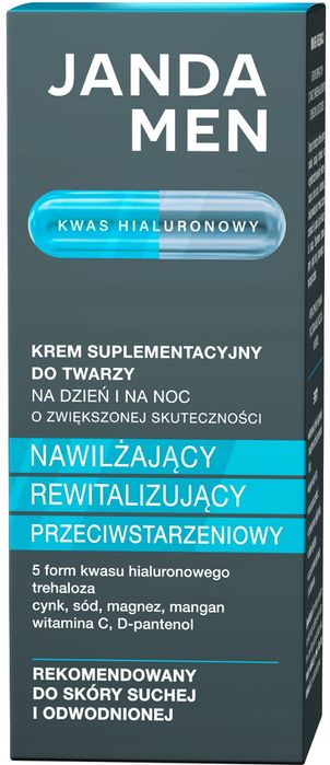 Janda Men Krem Do Twarzy Suplementacyjny Z Kwasem Hialuronowym 50 Ml