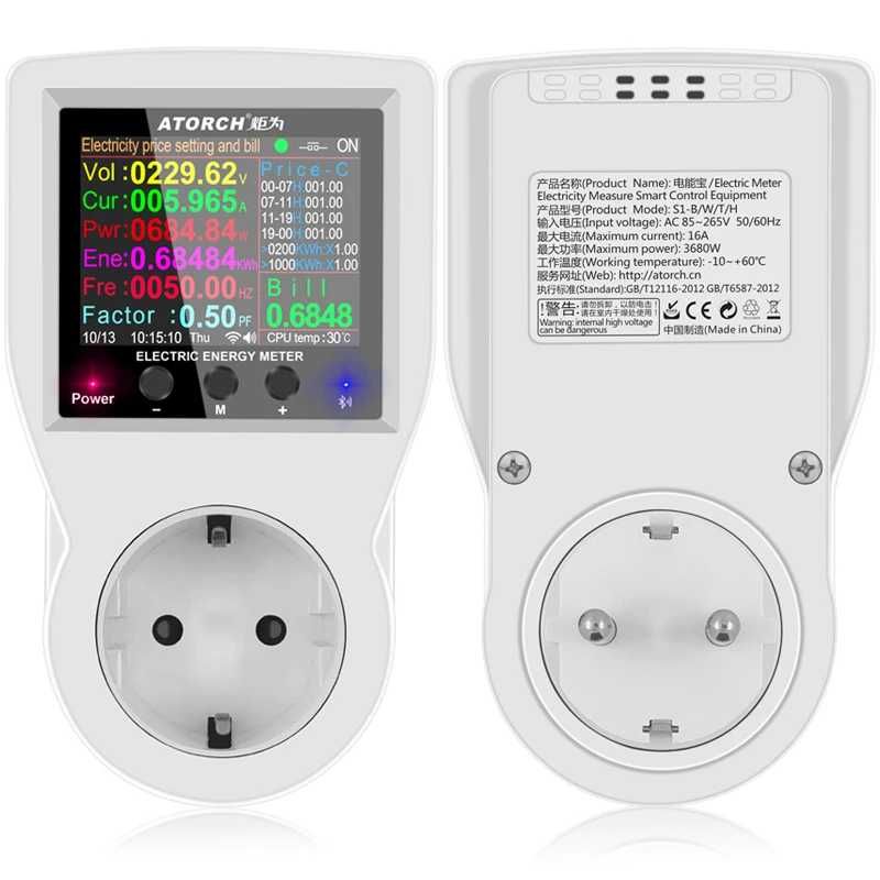 ATORCH S1W S1TW Ватметр енергометр WiFi Гарантія розумна розетка