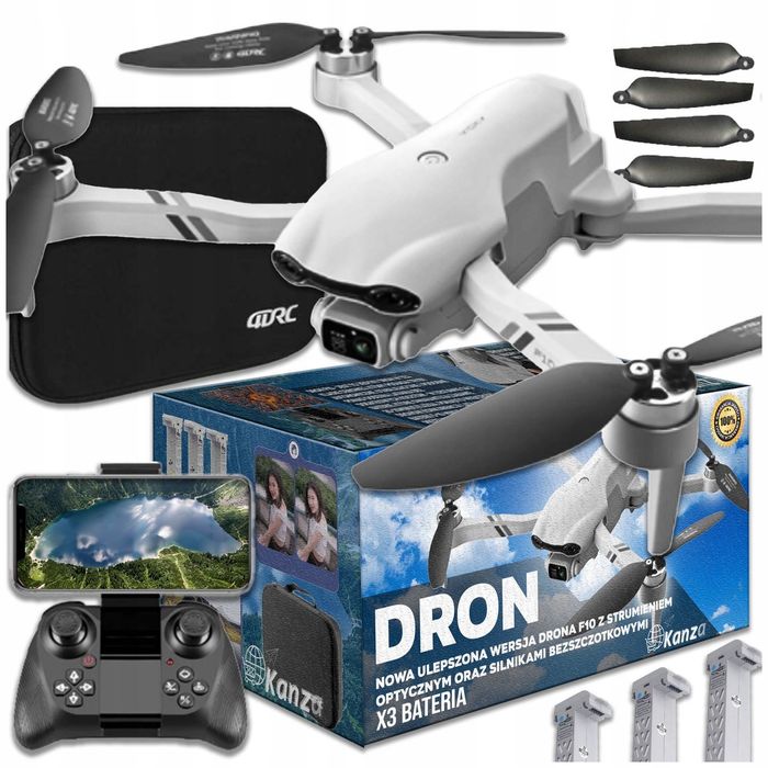 DRON STEROWANY 4DRC Kamery WIFI HD Zabawka 2000m Instrukcja+ 3 BATERIE
