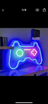 Lampka led neon do pokoju gracza pad PlayStation ps